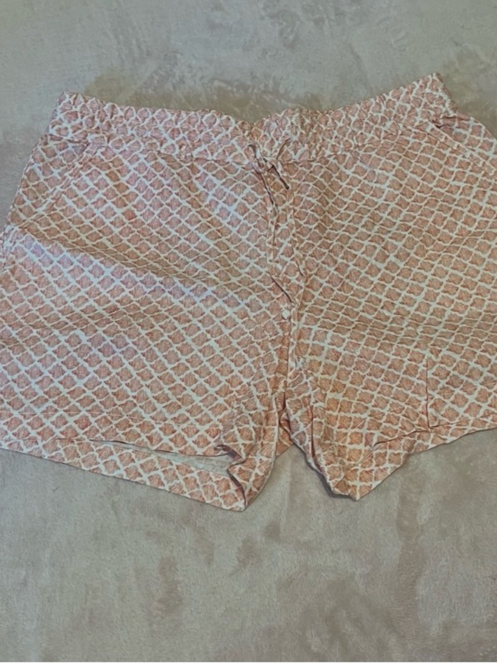 Tommy Bahama Peach & White Printed Casual linen Shorts